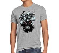 style3 Numero 5 T-Shirt da Uomo Johnny Cinque Robot Short Circuit, Dimensione:, Colore:Grigio Melange
