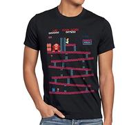style3 Retro Kong T-Shirt da Uomo Donkey Geek NES Nerd Gamer, Dimensione:L