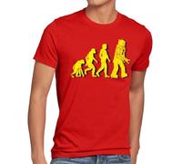 style3 Robot Evoluzione T-Shirt da Uomo Sheldon, Dimensione:, Colore:Rosso