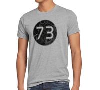 style3 Sheldon Numero 73 T-Shirt da Uomo, Dimensione:M;Colore:Grigio Melange