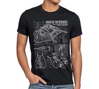style3 Snowspeeder T-47 T-Shirt da Uomo Cianografia Hoth airspeeder, Dimensione:XXL, Colore:Nero