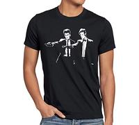 style3 Time Fiction T-Shirt da Uomo Police Doctor Box Space Dr Tarantino Pulp, Dimensione:, Colore:Nero