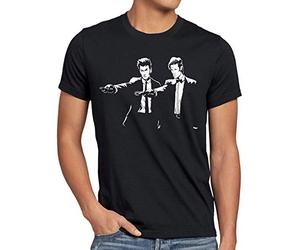 style3 Time Fiction T-Shirt da Uomo Police Doctor Box Space Dr Tarantino Pulp, Dimensione:, Colore:Nero