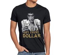 style3 Tony Get Every Dollar T-Shirt da Uomo Pacino Pablo US Montana Escobar, Dimensione:XL