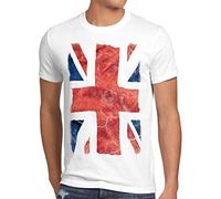 style3 Union Jack T-Shirt da Uomo Gran Bretagna England Inghilterra Bandiera, Dimensione:L, Colore:Bianco