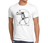 style3 Vitruvian Rock T-Shirt da Uomo Musica Festival, Dimensione:, Colore:Bianco