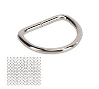 Stylebest 100 Anelli a D in Metallo, Clip a Forma di D Durevoli e Resistenti per Collari per Cani, Accessori per Bagagli, Materiale in Ferro (3x25x20mm)