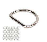 Stylebest 100 Anelli a D in Metallo, Clip a Forma di D Durevoli e Resistenti per Collari per Cani, Accessori per Bagagli, Materiale in Ferro (3,5x25x20 mm)