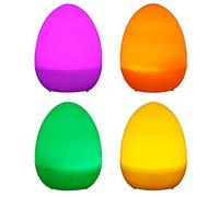 Stylebest 12 Pezzi Uova Luminosa a LED Pasqua, Uova di Plastica Artificiale a Batteria con 4 Luci a Colori per la Decorazione del Soggiorno da Giardino (Eggs 4 lights 3 each color mixed pack always