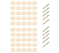 Stylebest 50 Set Ritagli di Zucca in Legno Incompiuto, Dipinto a Mano Fai -da -te Zucche in Legno Sintetico Lucido con Corda di Canapa per L'arredamento delle Feste di Halloween del
