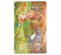 Stylebest 60 Pezzi Puzzle per Bambini Puzzle Simpatico Cartone Animato per Bambini Sviluppo Cognitivo Scatola di Ferro ((Cappuccetto Rosso))