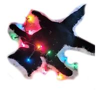 Stylebest Accensione Tappeto per Gatti Fritti, Decorazioni per le Vacanze di Natale Villaggio di Vacanza, Regali un Tappeto di Decorazione Natalizio Divertente con Luce Sempre Accesa o (Lanterns)