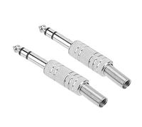 Stylebest Accoppiatore Maschio Adattatore Audio da 6,35 Mm, Raccordo in Metallo Resistente per Connessioni Chitarra e Auricolari, 2 Pezzi (stereo)