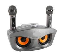 Stylebest Altoparlante Bluetooth per Karaoke per Famiglie con Doppi Microfoni Portatili per Divertimento All'aria Aperta e Riunioni Domestiche, Potenza 15 W, Materiale ABS (Grigio)