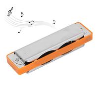 Stylebest Armonica a 10 Fori Blues Ab Key Harp Bellissimo Suono per Principianti e Professionisti Resina ABS Trasparente con Base in Ottone (Arancia)