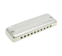Stylebest Armonica Blues a 10 Fori in Acciaio Inossidabile con Bocchino Ergonomico per una Facile suonabilità Ovunque (Bianca)
