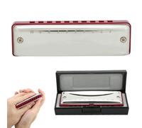 Stylebest Armonica Blues a 10 Fori in Acciaio Inossidabile con Bocchino Ergonomico per una Facile suonabilità Ovunque (Rossa)