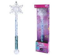 Stylebest Bacchetta Magica Fiocco di Neve, Bastone Luminoso da Fata Principessa con 3 Effetti di Luce Convertibili e Proiezione, Plastica ABS Altamente Trasparente, per i Bambini (Bianca)