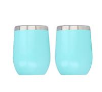 Stylebest Bicchiere Isolato Tazza da caffè Leggera e Carina Resistente Alla Ruggine per Viaggi All'aperto Acciaio Inossidabile 304 Confezione da 2 (Cielo blu)