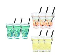 Stylebest Bicchieri per Bevande in Miniatura per Casa delle Bambole Set da 9 Pezzi in Resina Colorata Carina per Finta di Giocare in Cucina e Al Bar