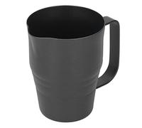 Stylebest Brocca per Schiuma di Latte Nera da 900 Ml in Acciaio Inossidabile con Finitura Lucida Strumento per la Cottura a Vapore del caffè per Uso Domestico e Bar