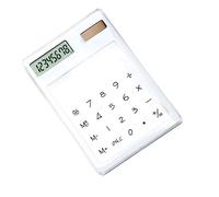 Stylebest Calcolatrice Solare Trasparente Funzionamento Semplice del Touch Screen per la Famiglia Aziendale degli Studenti (Bianca)