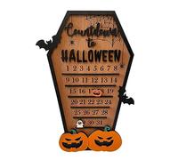 Stylebest Calendario di Halloween di Conto alla Rovescia, Calendario della Bara di Halloween con Mazze Mobili Pumpkins Ghosts, Calendario del Conto alla Rovescia di Legno per Decorazioni