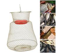 Stylebest Cestino per Pesci Portatile in Acciaio Inossidabile, Gabbia per Rete da Pesca Pieghevole per Uso Esterno, Design Leggero, Taglia S, Colore Come Mostrato Nelle Immagini (Diametro 33 cm)
