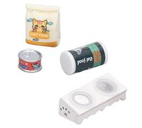 Stylebest Ciotola per Cibo per Gatti in Miniatura Set di Dolcetti Realistici per la Cucina della Casa delle Bambole 1/12 e il Gioco in Giardino, Resina Non Tossica (B)