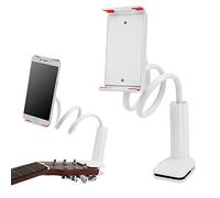 Stylebest Clip Porta Telefono per Chitarra Regolabile Universale per Imparare Brani in Plastica Metallo 80 Mm, Adatto a Tutti gli Smartphone (Bianca)