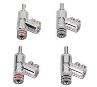 Stylebest Connettori a Banana con Bloccaggio Premium Placcati in Rodio per Cavi per Altoparlanti e Ricevitori AV - Set Completo da 4 Pezzi