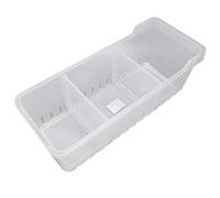 Stylebest Contenitore organizer per frigorifero, trasparente, grande, per cucina e ufficio, 2 scomparti divisi (misura piccola)