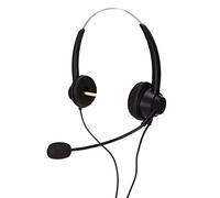 Stylebest Cuffie Binaurali per Call Center con Microfono a Cancellazione di Rumore per Telemarketing, Home Office, Nere