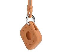 Stylebest Custodia Protettiva in Silicone Quadrata Cava con Cinturino per Localizzatore IOS, Resistente e Impermeabile, Facile da Trasportare in Viaggio, Materiale Morbido Non Tossico (Arancia)