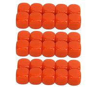 Stylebest Dadi Vuoti Arrotondati da 30 Pezzi Durevoli per Serate di Gioco Insegnamento di Matematica Cubi di Plastica da 16 Mm (Arancia)