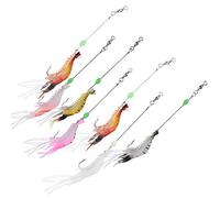 Stylebest Esca Artificiale Morbida e Luminosa per Gamberetti Ad Alta Simulazione per la Pesca 7 Pezzi 8 Cm Silicone Trota Pesce Persico Salmone