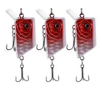 Stylebest Esca da Pesca a Forma Quadrata Mini Esca Realistica 3 Pezzi per Tutti gli Appassionati di Pesca Realizzata in ABS Resistente (4#)