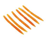 Stylebest Esche da Pesca a Verme per Noodle Set da 6 Pezzi Esche Morbide in PVC Durevole per Accessori per la Pesca D'acqua Dolce 5,5 Pollici (Giallo Arancio)