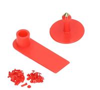 Stylebest Etichette Durevoli Rosse per Etichette Auricolari per Bestiame Vuote Facile Identificazione degli Animali per Suini, Bovini, Ovini, Set da 100