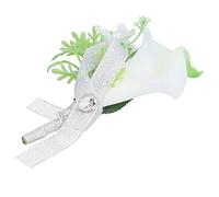 Stylebest Fiore Artificiale Corpetto Nuziale Elegante Fiore All'occhiello per la Sposa e lo Sposo Decorazione della Festa Nuziale 1 unità (Bianca)