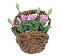 Stylebest Fiori in Miniatura Piante Decorative Dai Colori Vivaci per Accessori per Case delle Bambole - Materiale in Argilla, Scala 1/12, Perfetto per il Giardino delle Fate