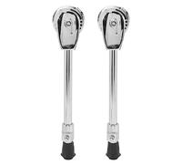 Stylebest Gamba per Grancassa, Supporto per Batteria Cromato e Resistente per Strumenti a Percussione, Lega di Zinco Argento, 2 unità