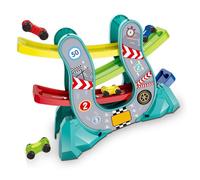 Stylebest Giocattolo con Rampa per Auto da Corsa per Bambini Divertente Set da Gioco Educativo Multifunzionale per Auto in Plastica Resistente e Portatile (Verde)