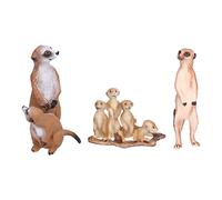 Stylebest Giocattolo Modello Simulato di Suricato Figurina e Realistica per Bambini Decorazioni per la Casa Attività Educative PVC 3 Pezzi (3 suricati (solidi))