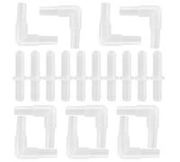 Stylebest Kit Connettore Valvola Aria Acquario con 10 Gomiti Ad Angolo Retto e 10 Passaggi Diritti per la Manutenzione Dell'acquario, Plastica, Dimensioni Tubo da 4 Mm