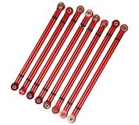 Stylebest Kit Tirante in Metallo da 8 Pezzi, Aggiornamento Robusto e Durevole per Aixal SCX10 1/10 Simulazione Cingolata Auto in Lega di Alluminio Rosso (Rossa)