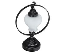 Stylebest Lampada da Tavolo in Miniatura Elegante Illuminazione D'accento con Fiore Smerigliato a Cerchio per Scene di Case delle Bambole Dimensioni 5,5 Cm