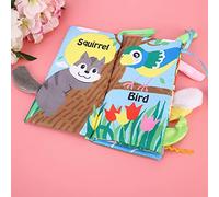Stylebest Libro in Stoffa per Neonati Libro Morbido Educativo con Coda di Animale 3D con Carta Ad Anelli per L'apprendimento e Il Gioco, 5 Pagine (3977-1 Animali)