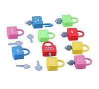 Stylebest Lucchetti per L'apprendimento, Giocattoli con Alfabeto per Bambini, Set di Serrature Educative per Il Conteggio, Migliora Le capacità Motorie, 10 Lucchetti e 10 Chiavi, Materiale Plastico