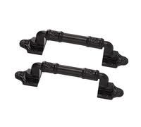 Stylebest Maniglia per Porta Resistente 2 Pezzi Leve Nere Lisce per Porte Scorrevoli di Magazzino Materiale in Ferro Resistente